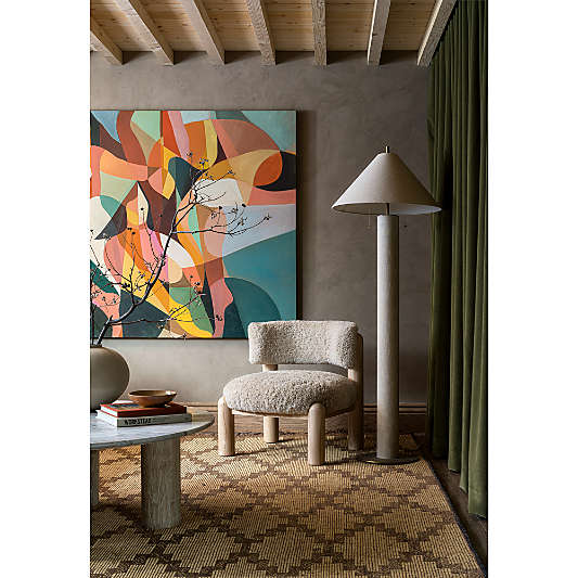 Remi Natural Linen Floor Lamp 65"